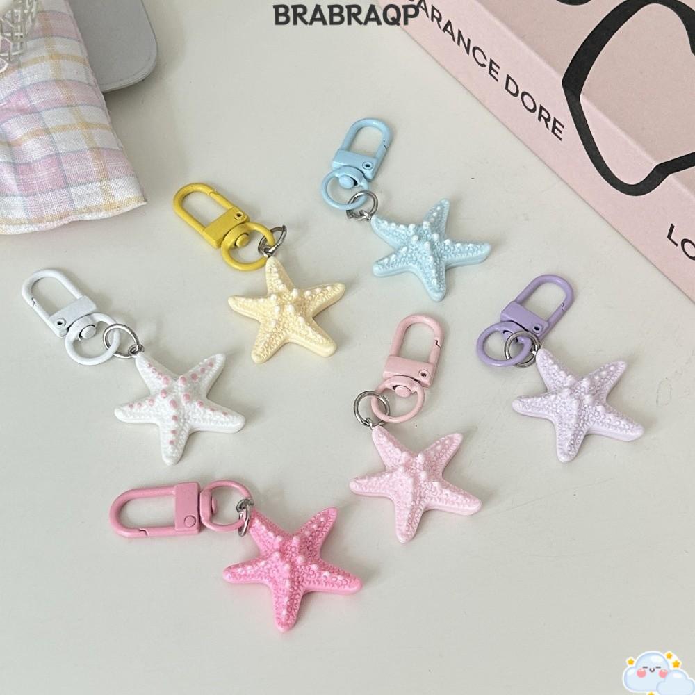 BRABRAA Sweet Bag Charm, Mini Size Jewelry Style Starfish Keychain, Sweet Hanging Design Macaron Col