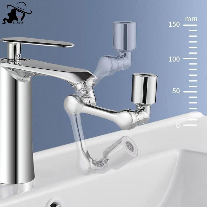 LISHU ใหม่ Universal หมุน Extender ก๊อกน้ํา Aerator พลาสติก Splash Filter Kitchen Tap อ่างล้างหน้าก๊อกน้ํา Bubbler หัวฉีดหุ่นยนต์แขน th