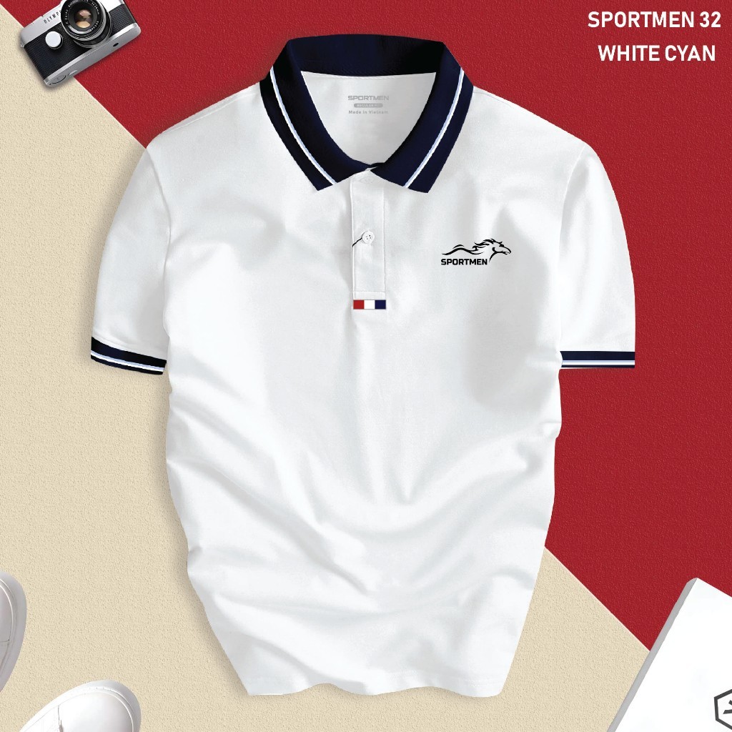 [SPORTMEN 32] คอลเลกชันเสื้อโปโลสําหรับบุรุษและสตรี Unisex พร้อมคอปกทรงเข้ารูป ผ้ายืด 4C สุดเท่ ไม่ม
