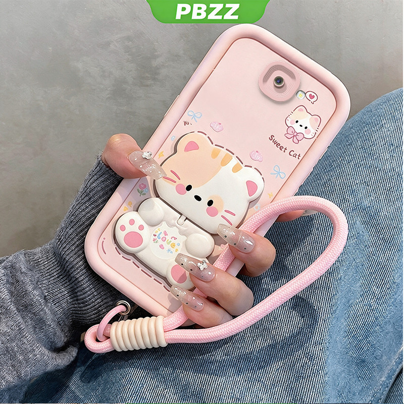 PBZZ สําหรับ samsung j7 prime j4 plus j6 plus j4+ j6+ เคสโทรศัพท์ Softcase ซิลิโคนกันกระแทกปกดีไซน์ใหม่ความงามสําหรับสาวแมวน่ารักพร้อมที่วางเชือกเส้นเล็ก JTDTMZJ3