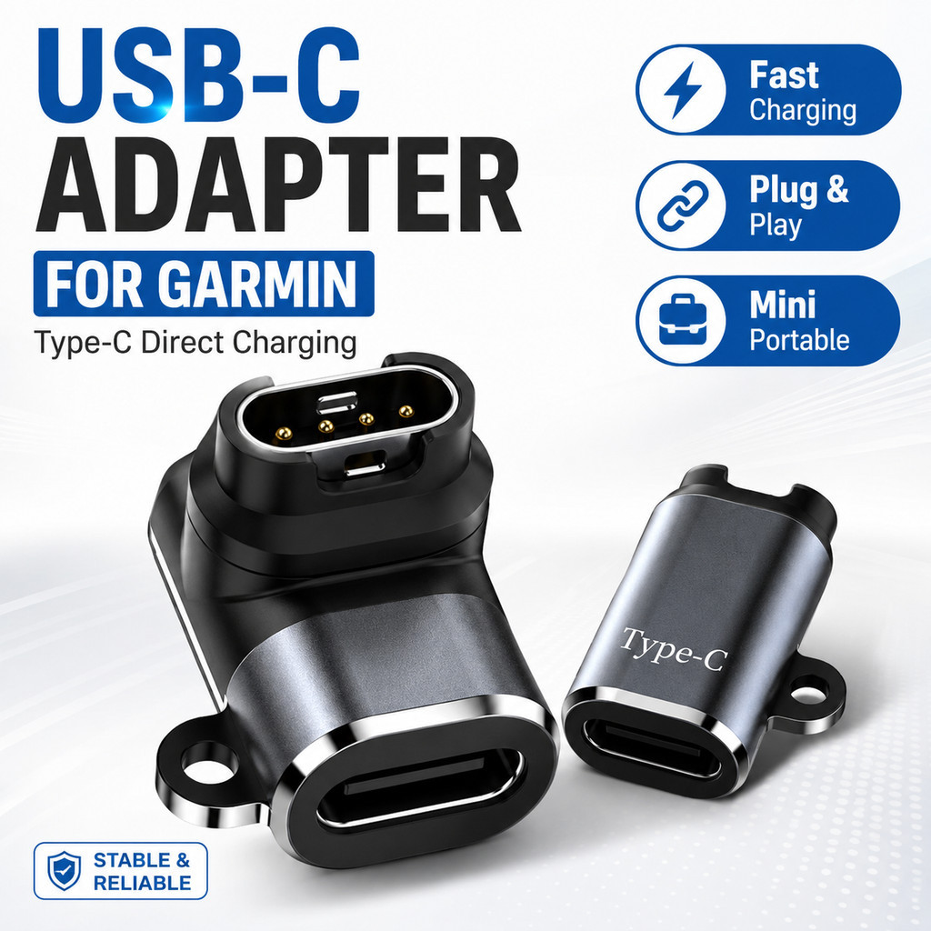 【จัดส่งในกรุงเทพฯ】สําหรับอะแดปเตอร์ชาร์จ USB Type-C ของ Garmin Fenix 7/6/5 สําหรับ , Instinct 2S, Venu 2 Plus, EPIX, Forerunner 745, Vivoactive