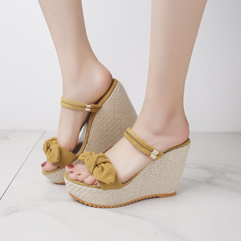 Thick-Soled Womens Wedge Heel Fashion Outer Shoes Ultra-Light High-Heeled Platform Shoes