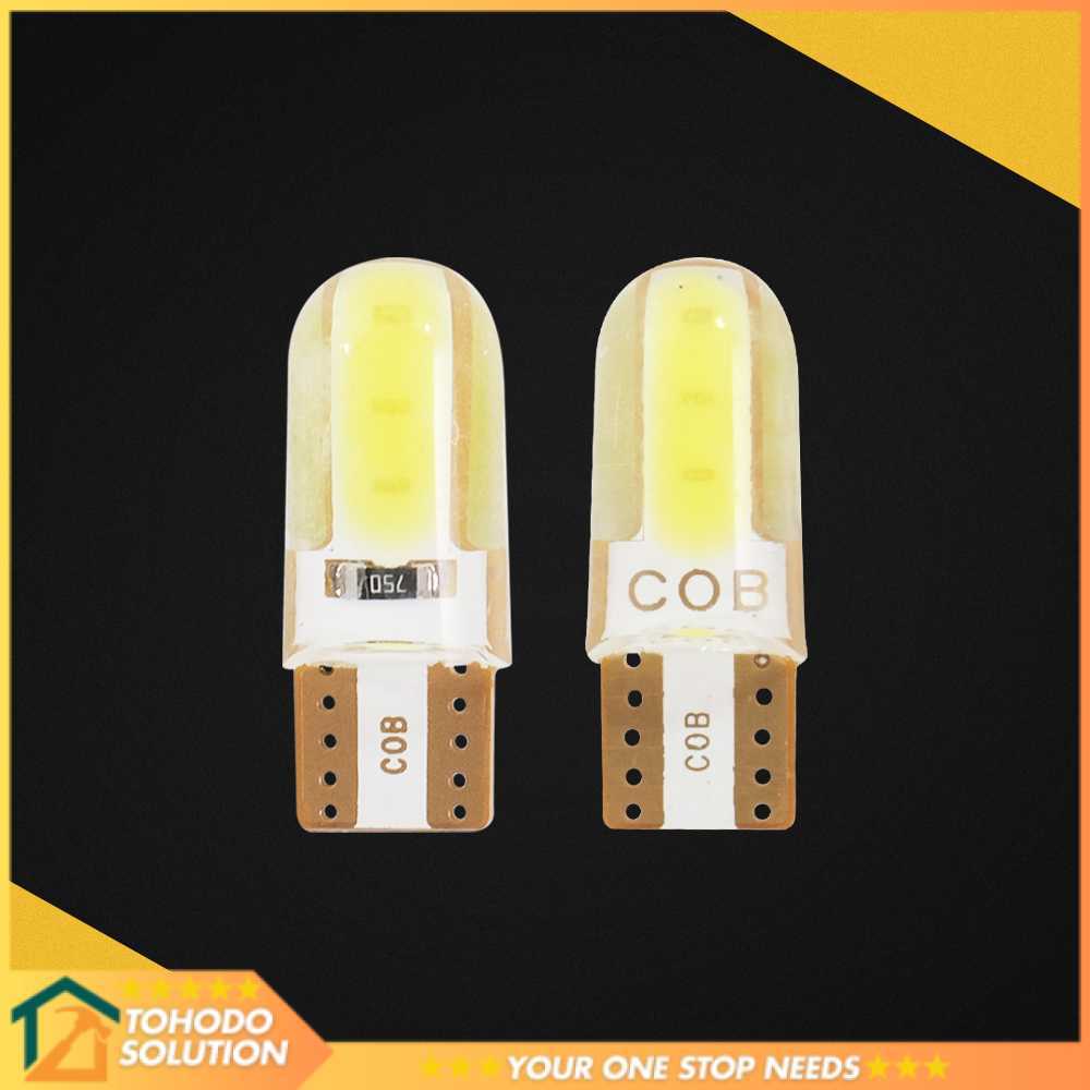 COB ไฟหน้า LED T10 W5W Cool White 1W 12V 2 ชิ้น - T10-W5