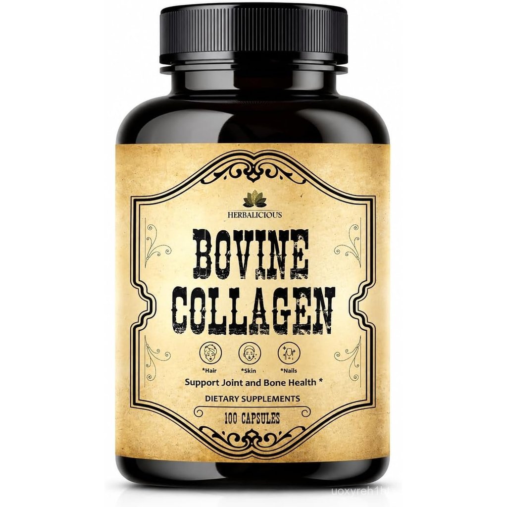 HERBALICIOUS Bovine Collagen Supplements for Men and Women | Hydrolyzed Grass-Fed Bovine Collagen Pe