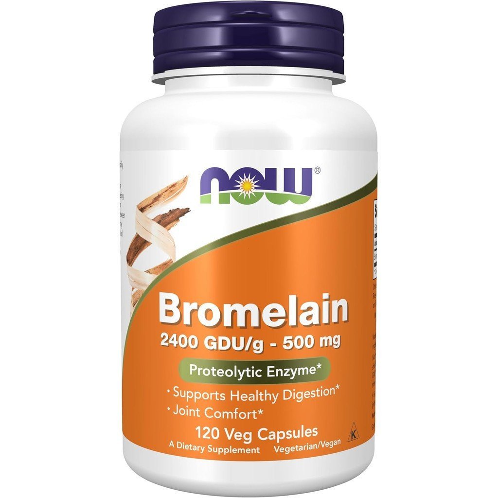 NOW Foods อาหารเสริมโบรมีเลน (เอนไซม์โปรตีนจากธรรมชาติ) 2,400 GDU/g - 500 mg, เอนไซม์โปรตีนจากธรรมชา