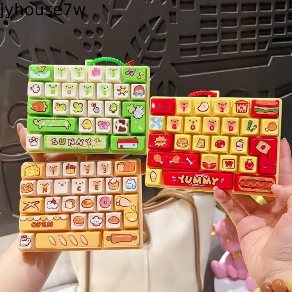JYHOUSE จี้คีย์บอร์ดมินิ คีย์บอร์ดมินิ 26 คีย์ของเล่นบีบอัด,ไดอารี่สัตว์ออกแบบสร้างสรรค์จี้น่ารักแปลกเสน่ห์แป้นพิมพ์พวงกุญแจแขวนเสน่ห์
