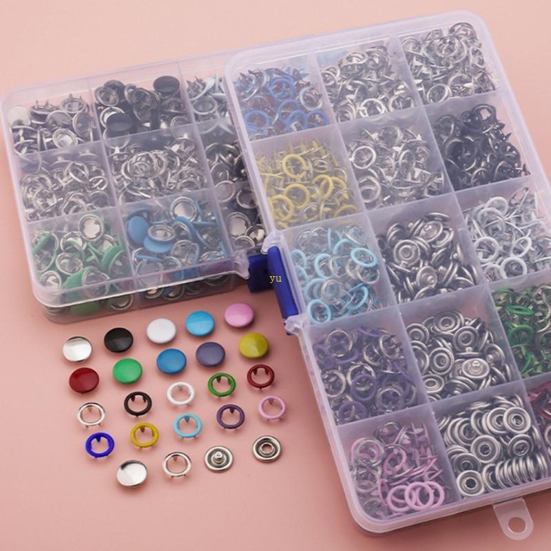 Yu Metal Prongs Snaps ปุ่มเย็บกลวง Snaps Snap Fasteners ชุดเครื่องมือสําหรับหัตถกรรม