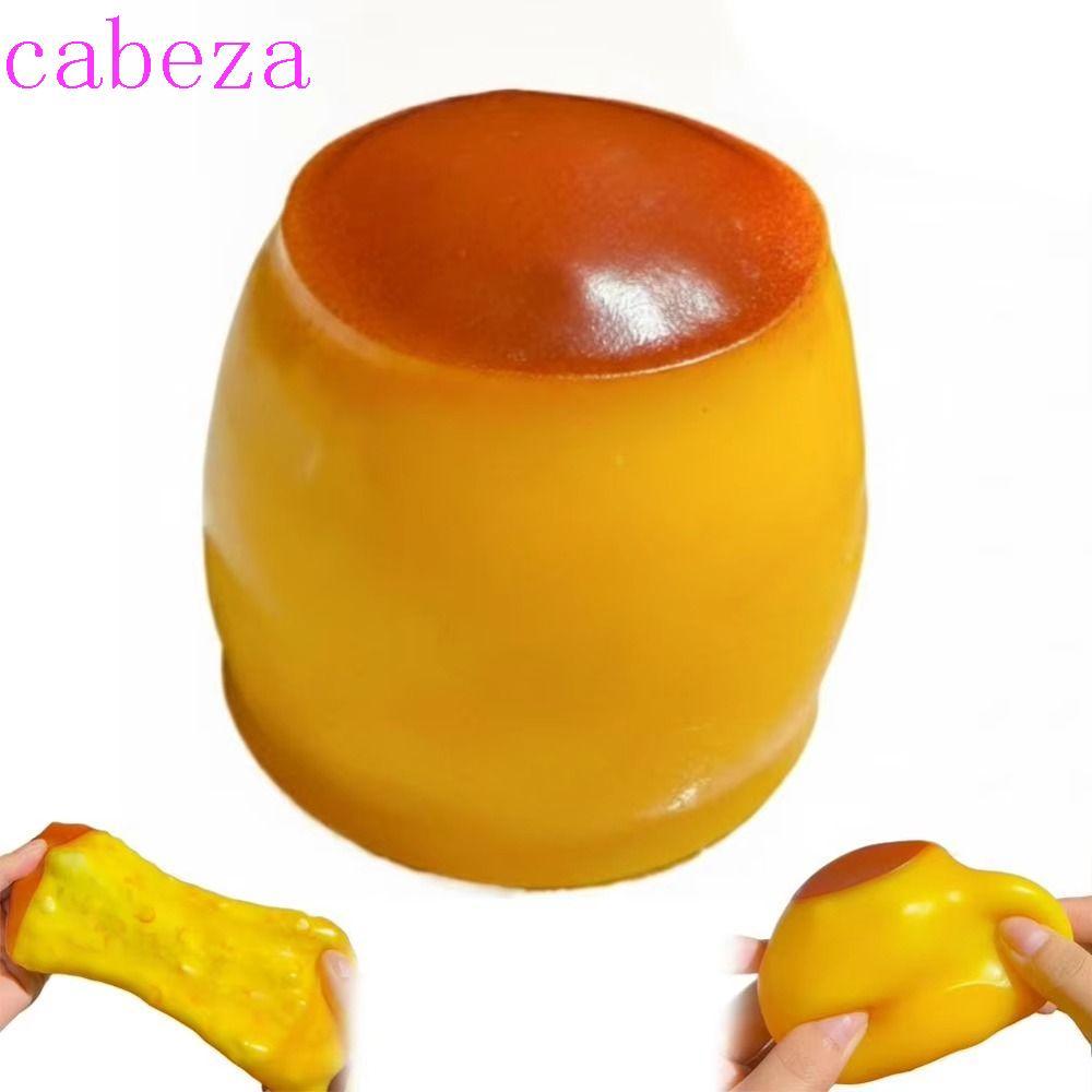 CABEZA Pudding Handmade Ball,อาหารรูปกรอบบีบเสียง,Sensory Caramel Pinching Fun Release Pudding Squis