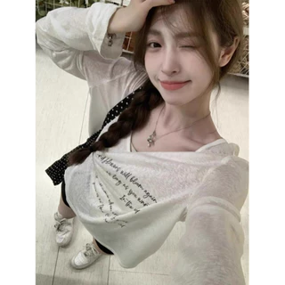 Velca เสื้อชีฟองทรง Ovesize ใส่แมทช์เสื้อสายเดี่ยว หรือ บิกินี่ ใส่คลุมได้ทุกงาน ทรงหลวม พิมพ์ลาย สาว ป้องกันแดด
