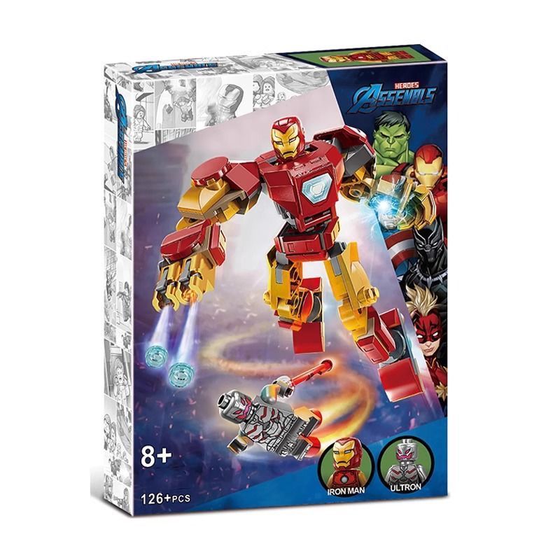 ใช้งานร่วมกับ Lego Superhero 76302 Superman 76307 Iron Man Mecha 76308 Spiderman Building Block ของเ