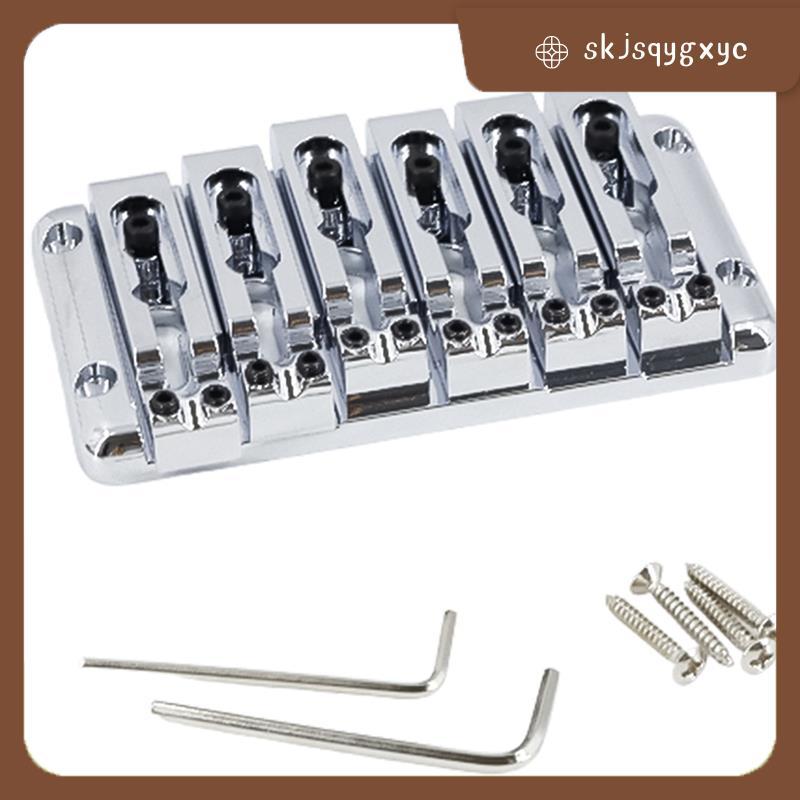 skjsqygxycplacement Part 6 String Guitar Bridge Fixed Hardtail Bridge สําหรับกีตาร์ไฟฟ้า