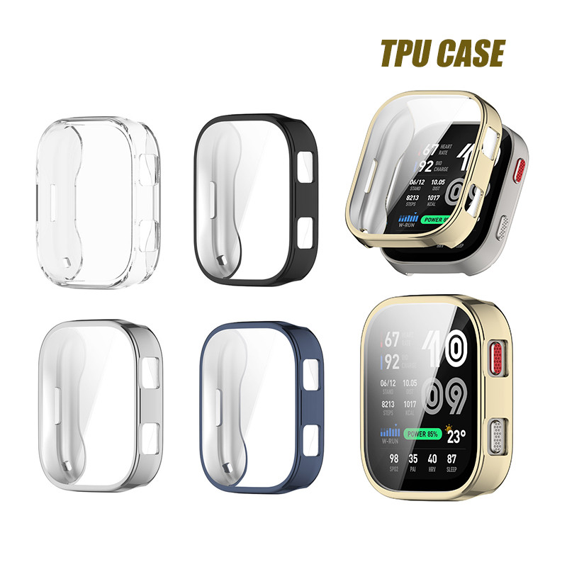 Soft TPU ชุบนาฬิกาสําหรับ Amazfit Bip Max รอบตัวฝาครอบกันชนสําหรับ Amazfit BipMax กรณี + ฟิล์มสมาร์ทนาฬิกาป้องกันหน้าจอ