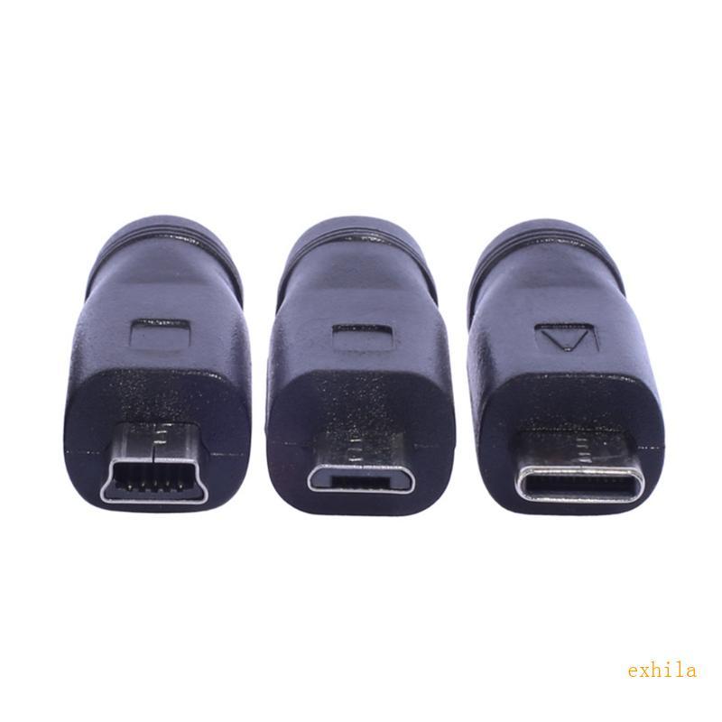 อะแดปเตอร์แปลง exhila Female to Male DC5521 to Mini USB Micro USB Type-C Connector