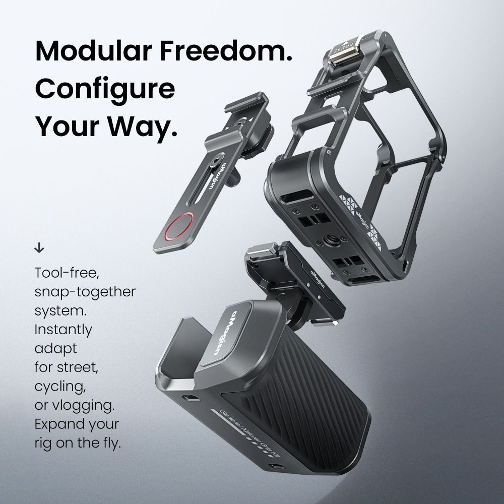 อลูมิเนียมอัลลอยด์ Xplorer Grip Kit Handle Quick Release Street Grip Vlog สําหรับ DJI Action 5Pro/4/