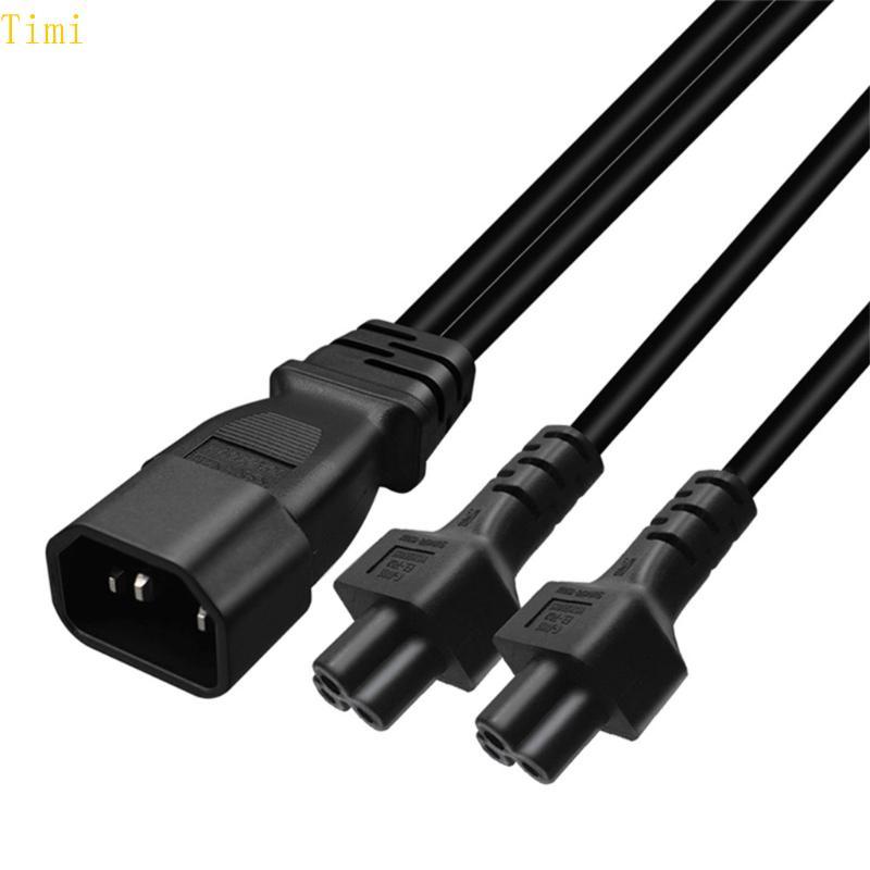 Timi IEC320 C14 ถึง IEC320 C5 + IEC320 C5 AC-Power อะแดปเตอร์สาย 3 เทอร์มินัลชายหญิงสายไฟ