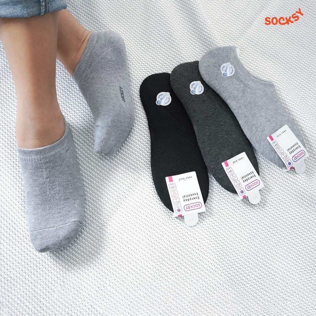 Socksy جوارب خفية بمنشفة مع شريط مانع للانزلاق (3 / 6 أزواج) — صورة 2