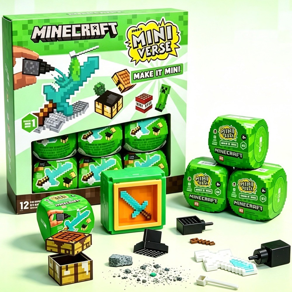 ของแท้ MGA MiniVerse My World Mini Surprise กล่องตาบอดโฮมเมดฉากเกมขนาดเล็กบล็อกตัวต่อคอลเลกชันของเล่น