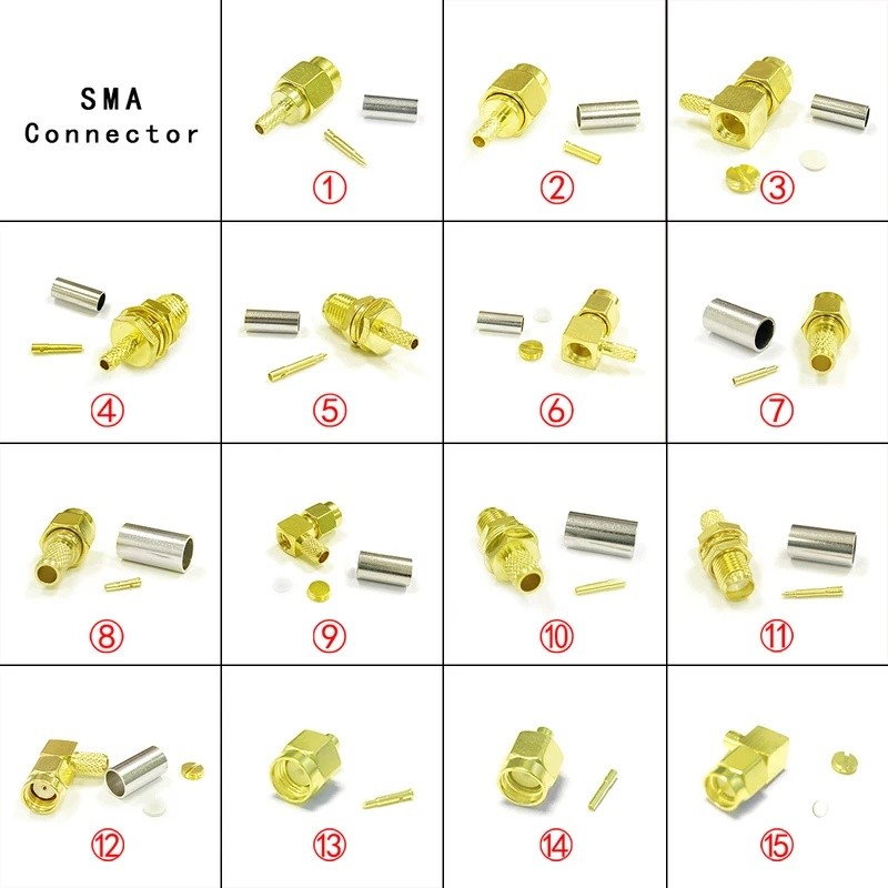 1PC SMA ชาย/หญิง RF Coax Connector สําหรับ RG316 RG174 RG58 RG142 RG405 ราคาสายเคเบิล