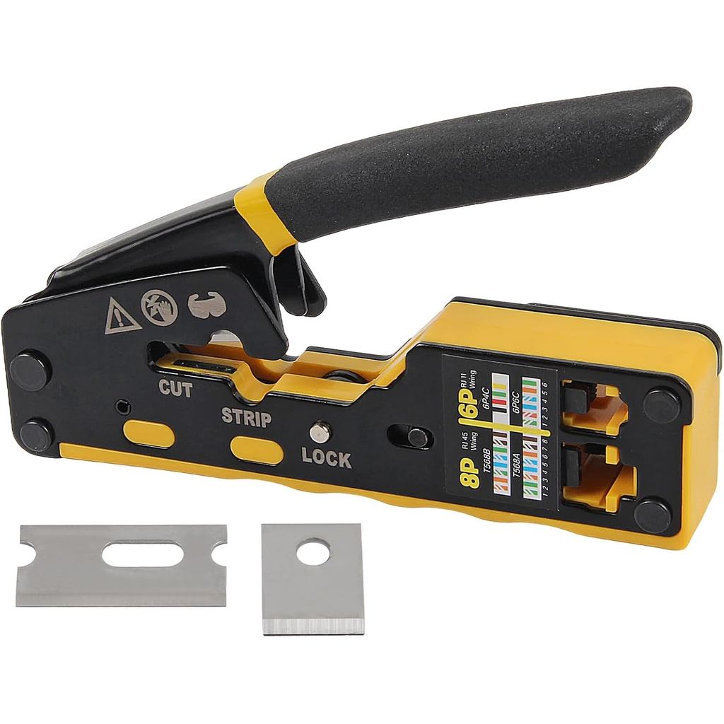 RJ45 Crimp Tool - 8P6P Ethernet Crimper สําหรับ Cat5/Cat5e/Cat6/Cat6a Connectors