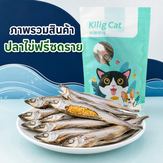 SKISOPGO ปลาไข่แมว ปลาไข่ฟรีซดราย อบแห้ง ขนมแมว ปลาไข่เต็มตัว ขนมแมว ธรรมชาติ แมวชอบมาก