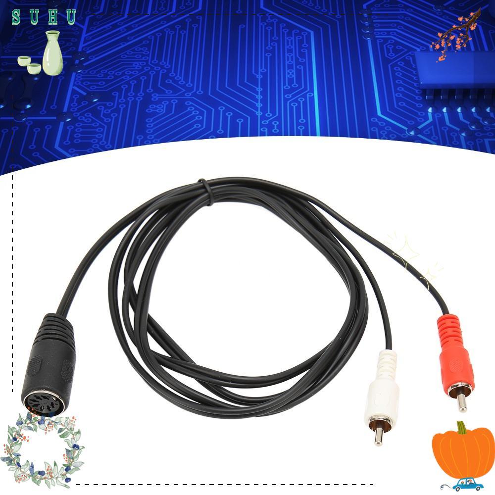 สายอะแดปเตอร์เสียง SUHU, 1.5m/4.9ft ยืดหยุ่น DIN 7 Pin Female to Dual RCA Male Cable, Professional P