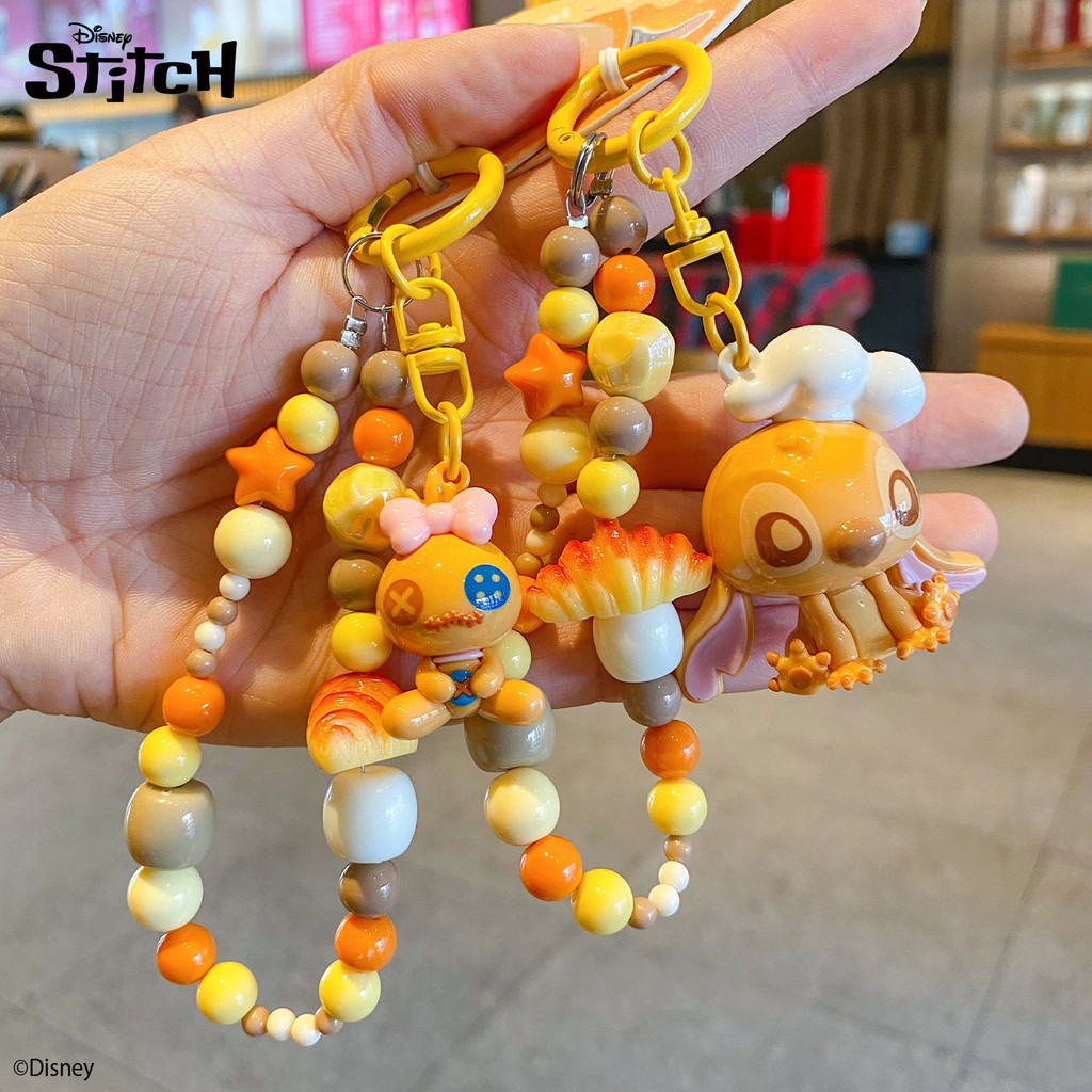 Stitch Bakery Series จี้ลูกปัด พวงกุญแจโซ่โทรศัพท์มือถือ กระเป๋านักเรียนน่ารัก พวงกุญแจแขวน