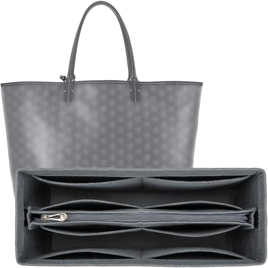 กระเป๋าจัดระเบียบใส่เข้ากันได้กับ Goyard, ขนาดกลาง (12"*5"*6"),Zipper Dividers สําหรับภายในกระเป๋า