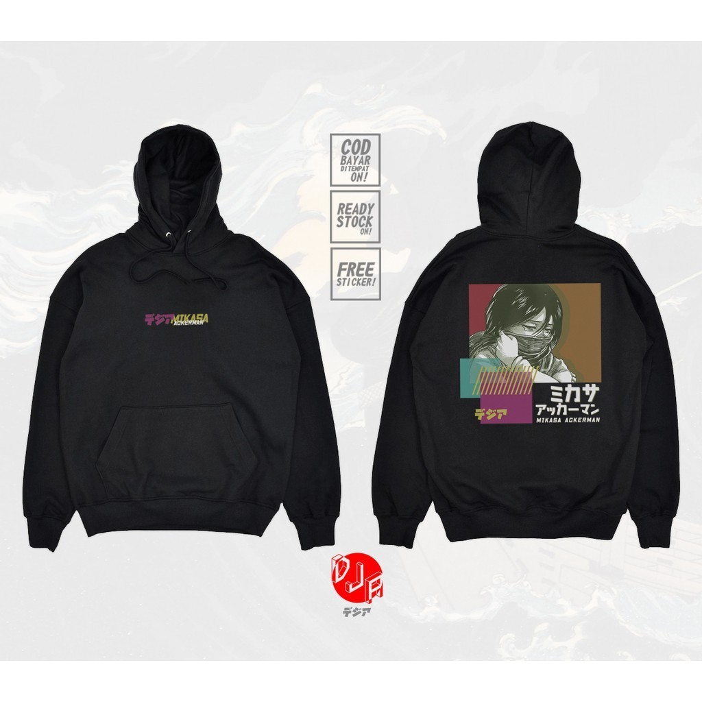 COD】 Hoodie MIKASA ATTACKERMAN ON TITAN SHINGEKI NO KYJIN ANIME MANGA SWEATER DJA CLOTH M-3XL 018