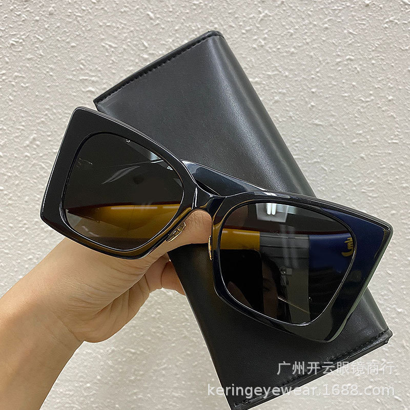 5ARS บาง sl ผู้ชาย 119 ขาหน้าใหญ่สีดําผู้หญิงแว่นตากว้างพิเศษแว่นตากันแดดกรอบแว่นตากันแดดชุดแฟชั่นขน