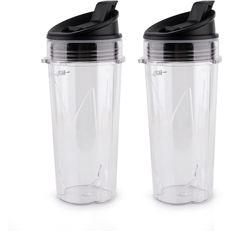Anbige อะไหล่เปลี่ยน 3 tabs ถ้วยไม่สิ้นสุดสําหรับ Nutri Ninja Blender, 2 แพ็ค 16-ounce Single Serve 