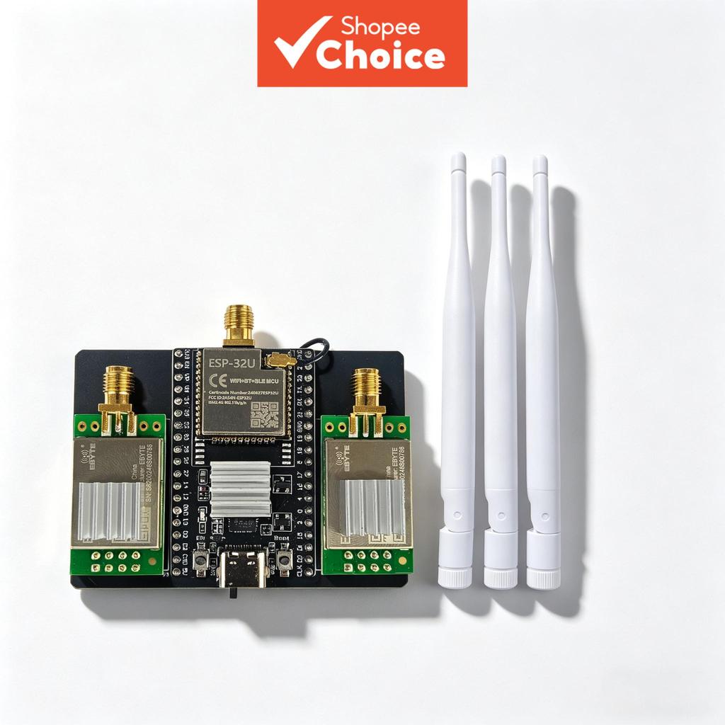 ESP32 + NRF24L01 PA LNA 2.4GHz โมดูลพัฒนาอัพเกรดชุดเสาอากาศขนาดใหญ่รองรับบลูทูธการสื่อสาร Development Board NRF24