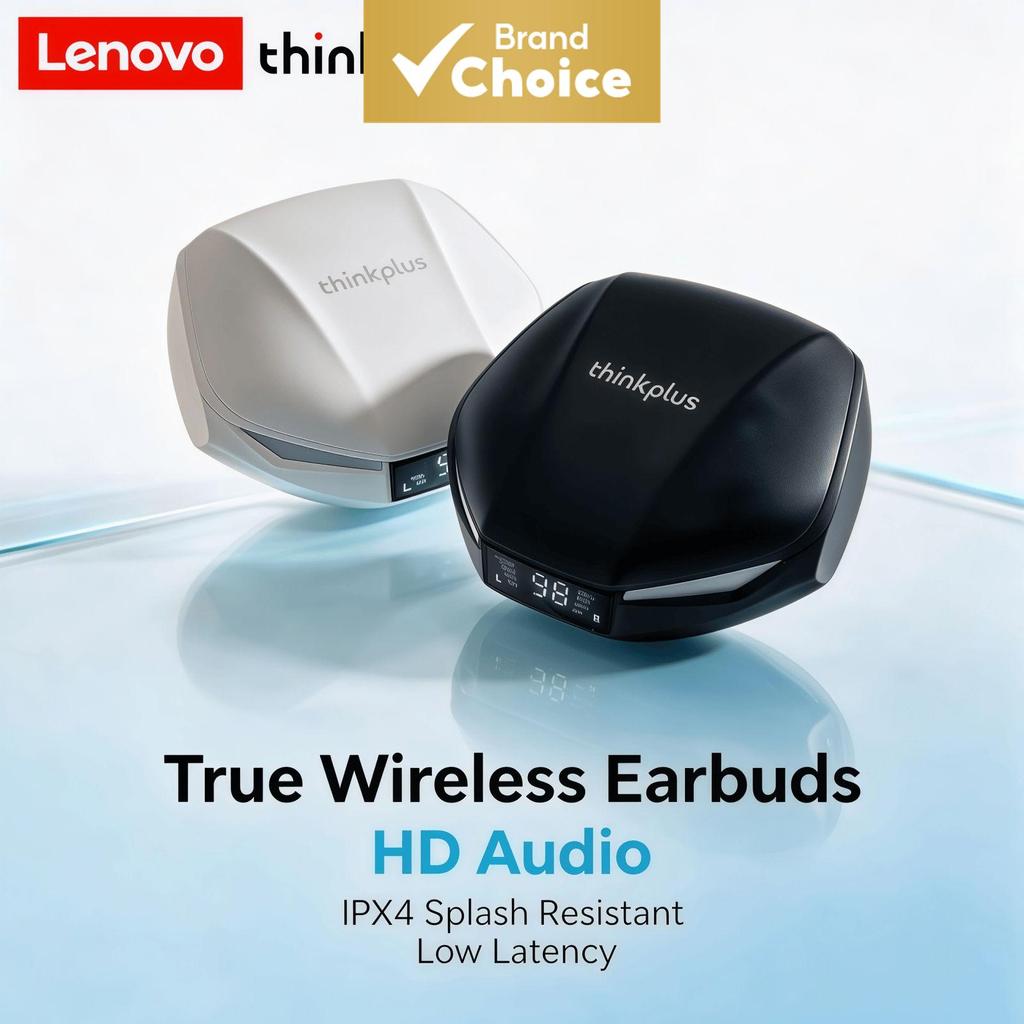 Lenovo XT53 หูฟังหูฟังชุดหูฟังสําหรับเล่นเกมบลูทูธ 5.4 หูฟังกันน้ําเสียงไฮไฟ ENC Noise Cancelling จอแสดงผล LED Latency ต่ําน้ําหนักเบาสบาย