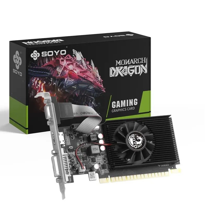 SOYO กราฟิกการ์ด NVIDIA GeForce GT730 2G GDDR3 64bit การ์ด HDMI + DVI สําหรับส่วนประกอบคอมพิวเตอร์เด