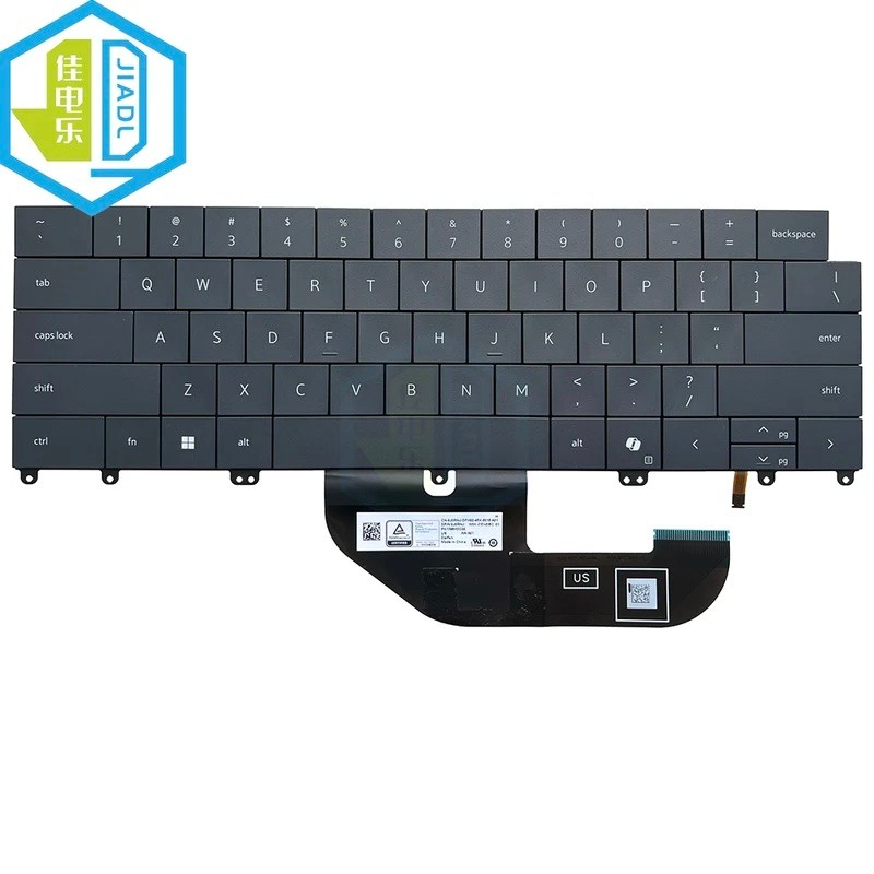 สีเทา US FR RU BR UK Backlit คีย์บอร์ดสําหรับ Dell XPS 13 Plus 9320 9340 Backlight Keboard เปลี่ยน A