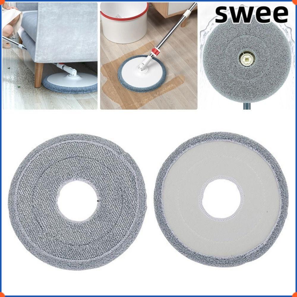 SWEE 1 ชิ้น Mop ผ้าเปลี่ยน, เปียกแห้งสีเทารอบ Mop Pads, 25 ซม. Mop อุปกรณ์เสริม Universal ทําความสะอาดพื้น