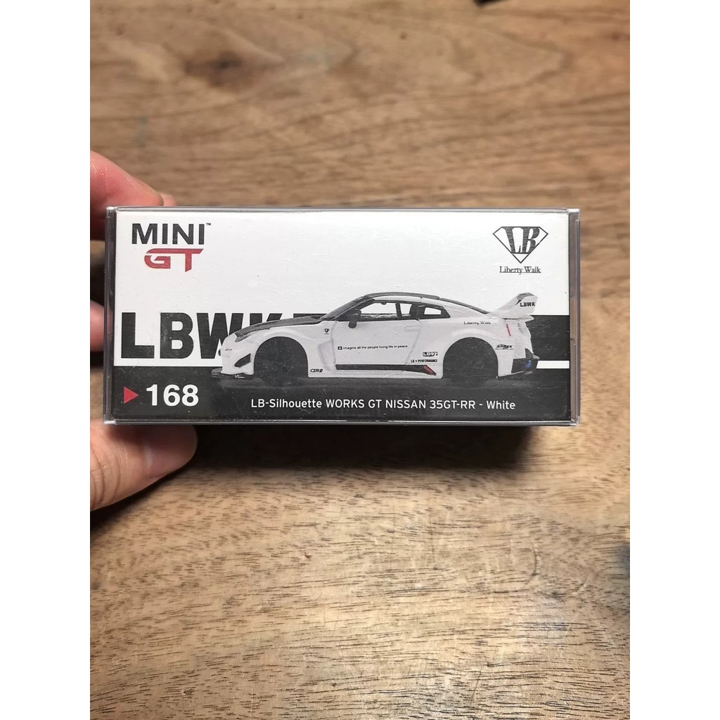 [สต๊อกพร้อมกําพร้า] MINIGT 168 LB-Silhouette WORKS GT NISSAN 35GT-RR สีขาว 1: 64 โมเดลรถโลหะผสม Libe