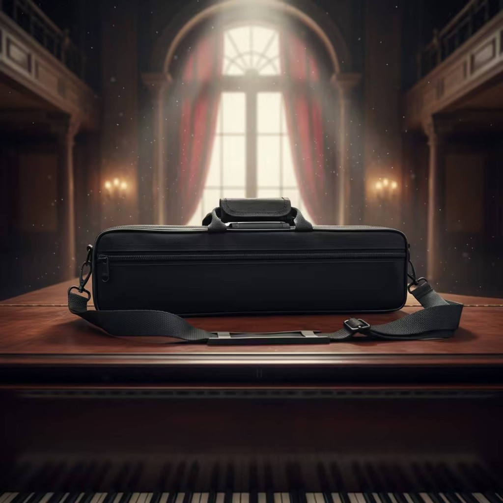 ผ้าใบขลุ่ยกรณี Soft-Lined Flute Case พร้อมสายคล้องไหล่ Gig Bag Safeguarding Cushion สําหรับ Fluists, Rehearsals, Travel