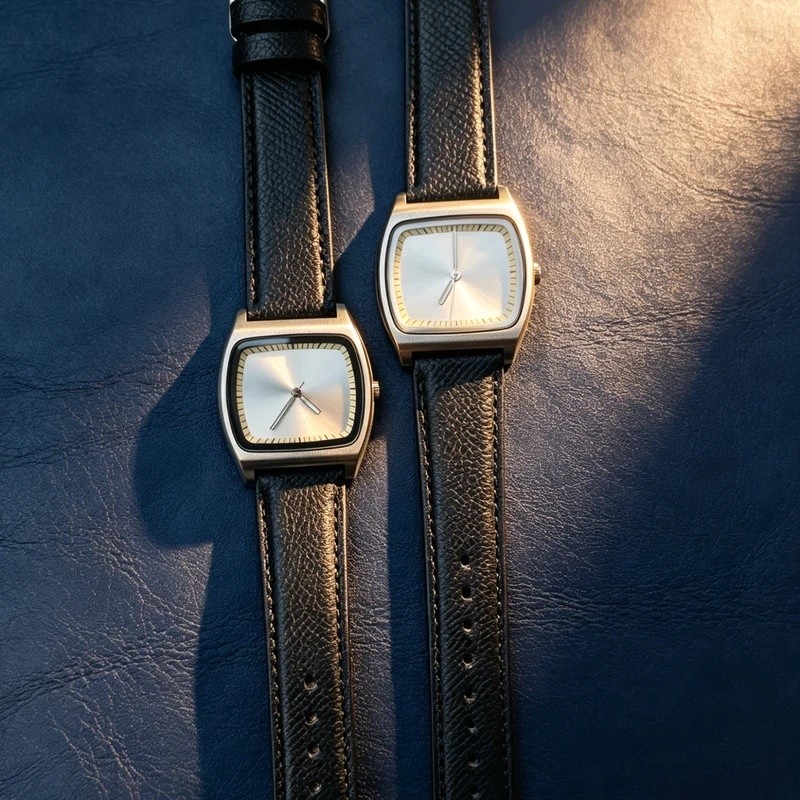 นาฬิกาคู่ Bauhaus Design Steile Dial Stainless Steel Unisex Quartz Watch