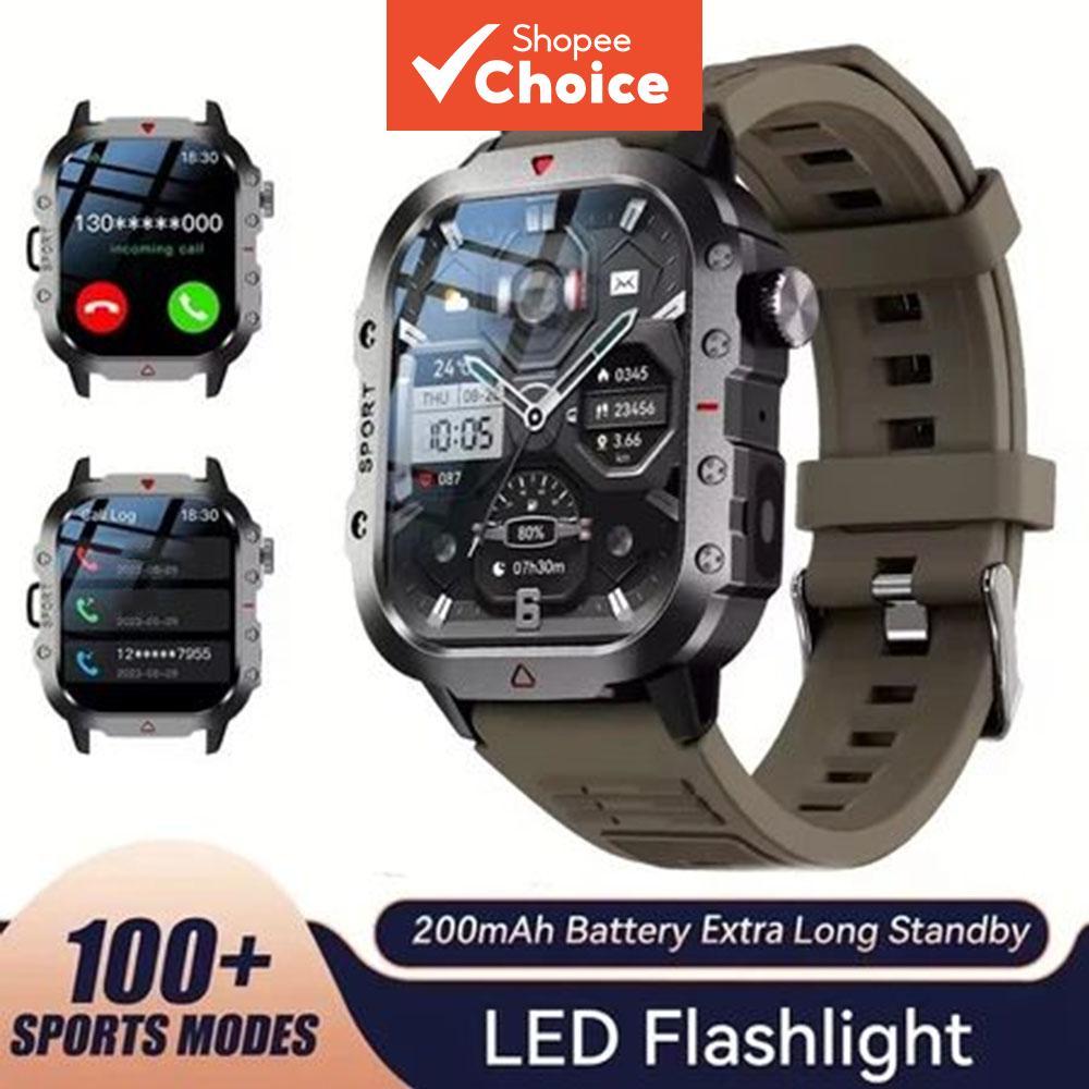 TechLife สมาร์ทวอทช์ H11户外运动款 1.96英寸高清屏 LED手电筒 蓝牙通话