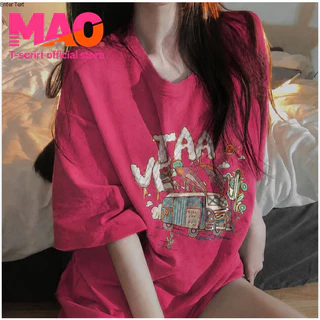 COD✅ (จัดส่งในกรุงเทพฯ) MAO Shop Printed T-shirt,ผ้าฝ้ายแท้ การ์ตูนน่ารักพิมพ์เสื้อยืดแขนสั้นสบาย ๆ #52308