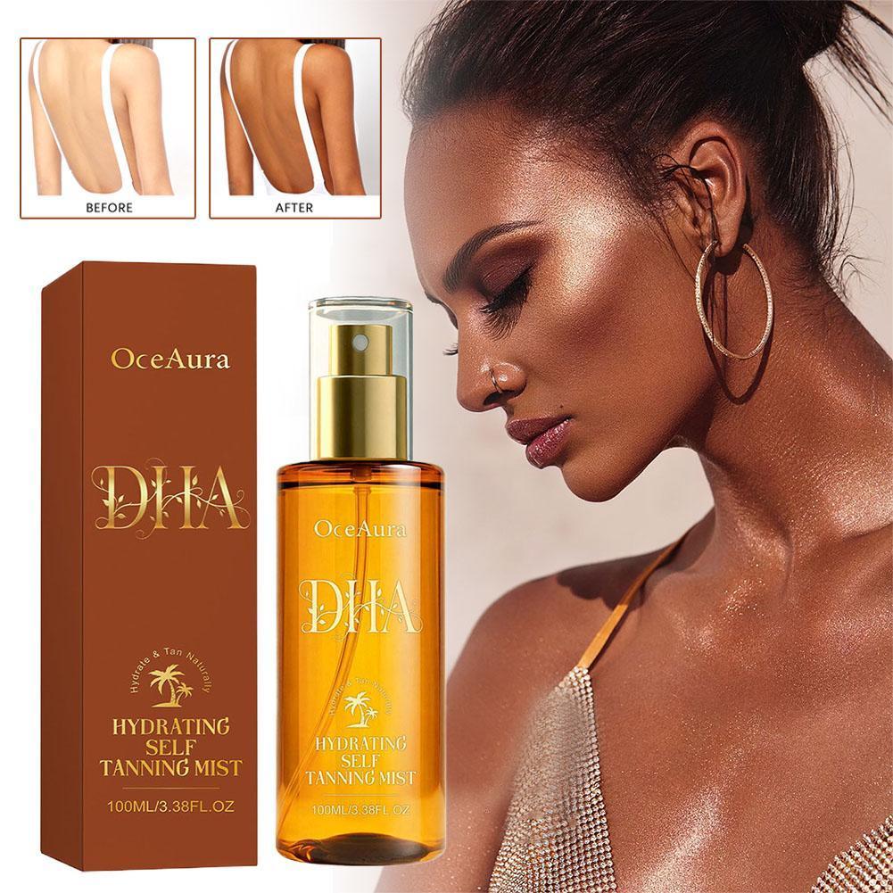100ml Oceaura Hydrating Self Tanning Mist Streak ฟรีสเปรย์ Sunless Tan V2z9