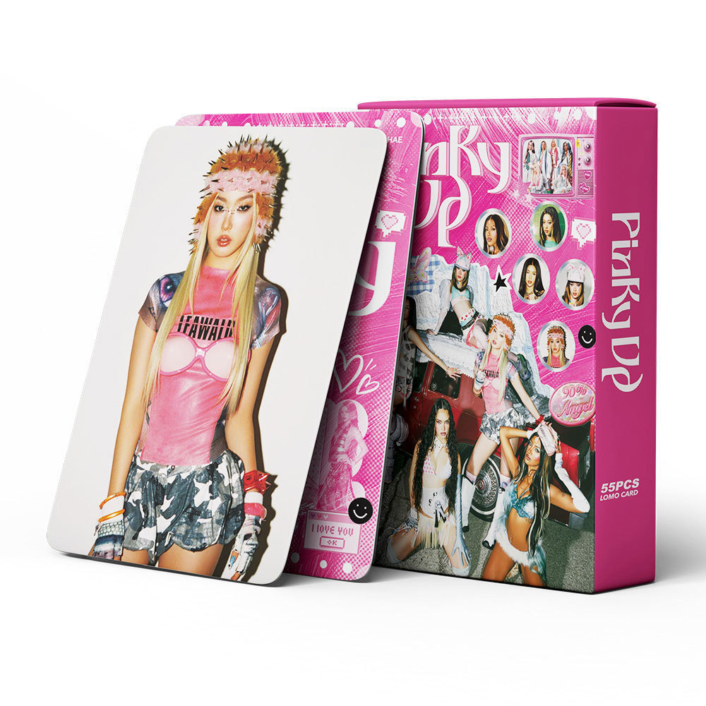55 KATSEYE Photocards อัลบั้มการ์ด LOMO ของ KPOP สีชมพู Star