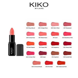 KIKO MILANO Smart Fusion Lipstick สมาร์ท ฟิวชั่น ลิปสติก (ลิปเนื้อครีม, ชุ่มชื้น, สีสดชัด, เกลี่ยง่าย, ไม่ตกร่อง)