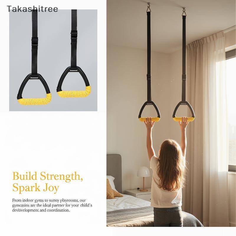 (Takashitree) Gym Rings with Bules and Adjustable Straps เหมาะสําหรับ Bodyweight Training at Home หร