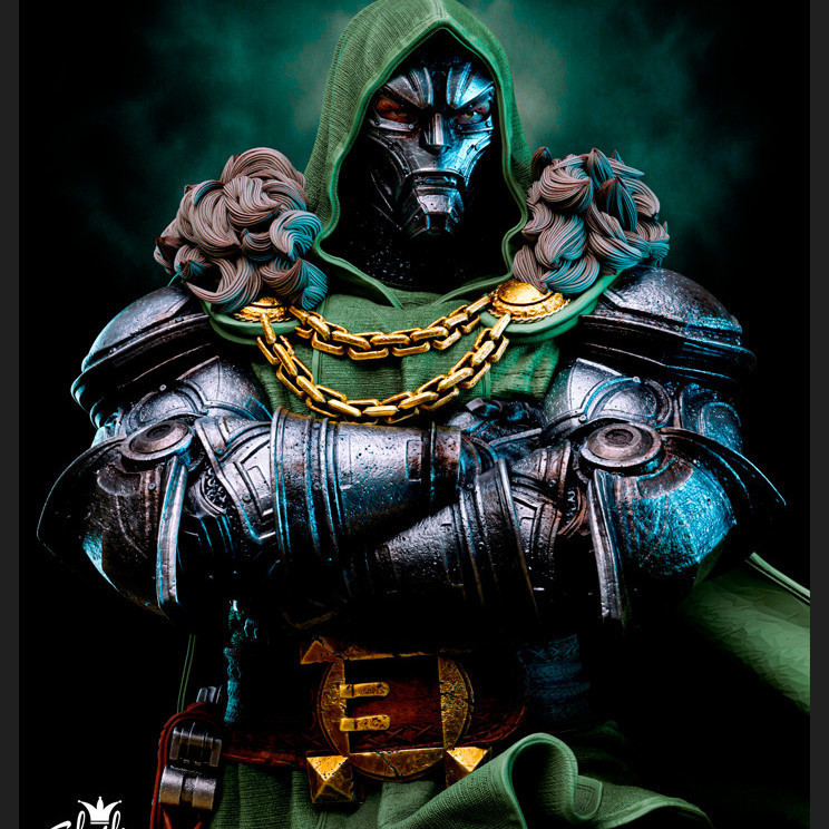 GK White Model Marvel Doctor Doom Little Robert Light Curing Resin Model