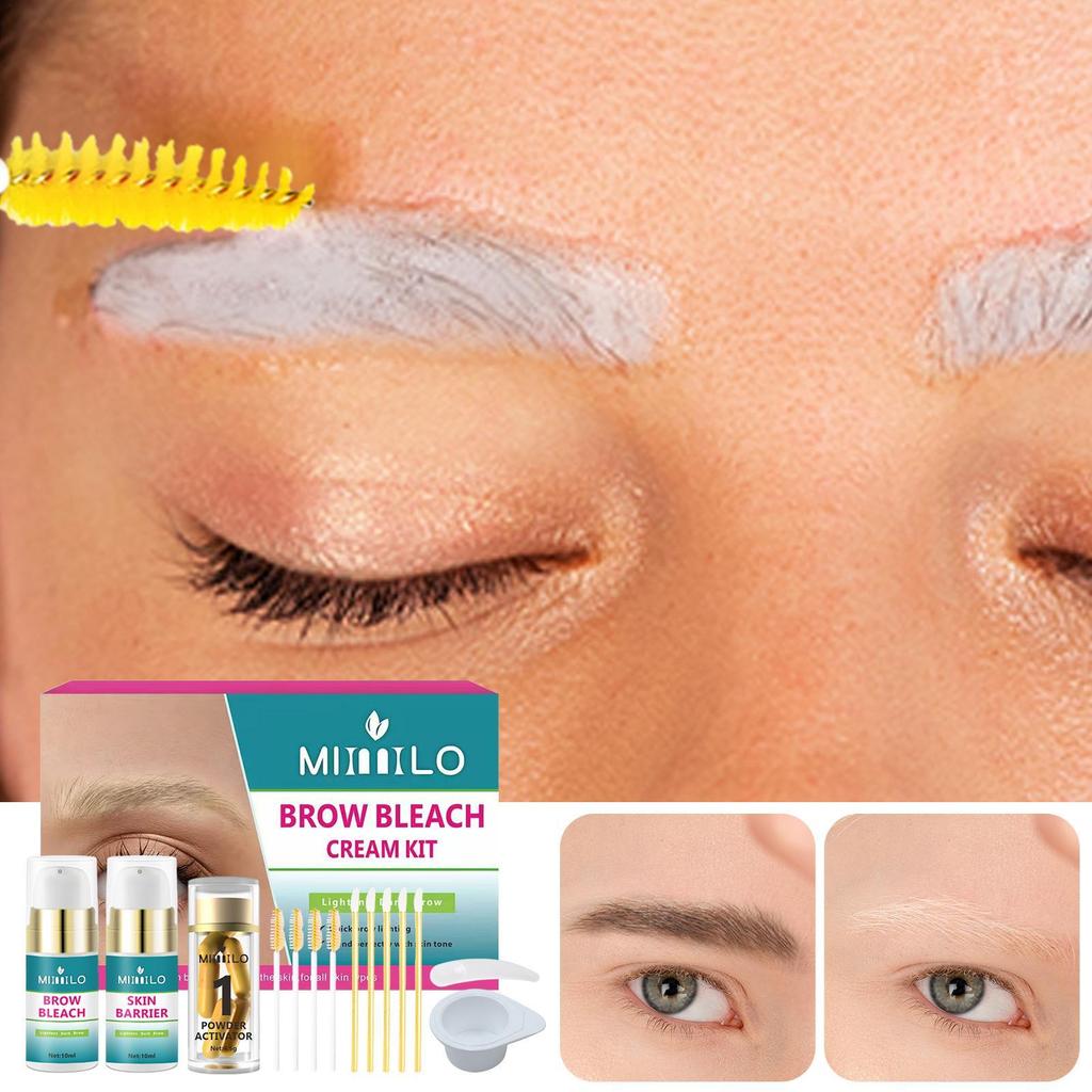 Brow Bleach Crem Kit Eyebrow Lightener แต่งหน้าอ่อนโยน Brow Bleach สําหรับ Salon-Quality Results nai