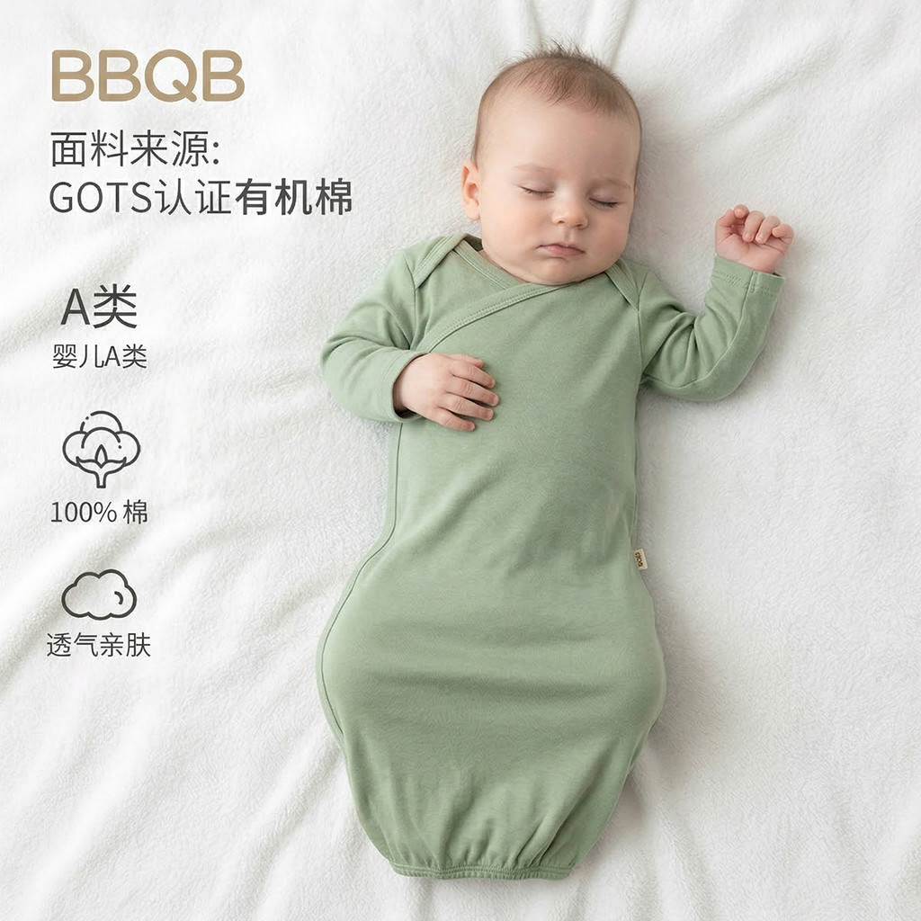 [ขายร้อน] BBQB Baby Onesie Class a Pure Cotton Baby Wrap Quilt Swaddling Baby Anti-Shocking Sleeping