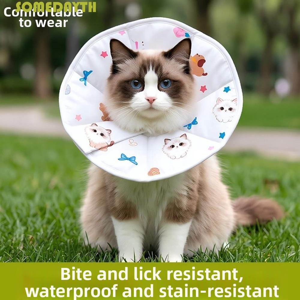 SOMEDAY Pet Elizabethan Collar, Breathable สบาย Pet Recovery Cone, Pet Protective Collar ปรับน้ําหนั
