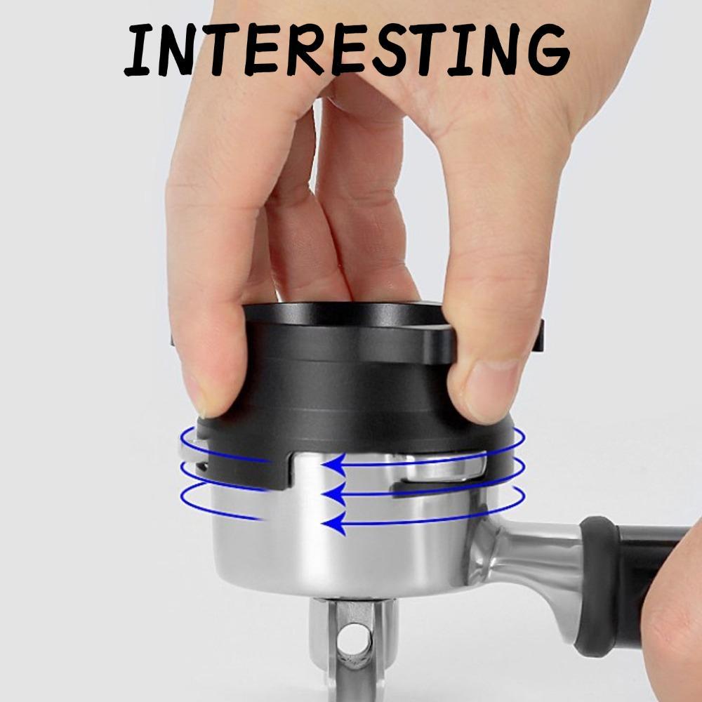 INTERESTING Dosing Ring, Splash Proof Black Dosing Funnel, อุปกรณ์กาแฟ Rotatable Silver Aluminium Al