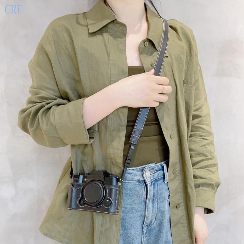 CRE Fit PU Leather Handmade Bottom Case สําหรับกล้อง XT50 พร้อมประตูสะดวก